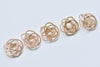 6 pcs of 24K Champagne Gold Brass Twisted Wire Flower 18mm A1596