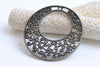 Flower Ring Pendants Antique Bronze Large Filigree Circle Charms 40mm Set of 10 A6057