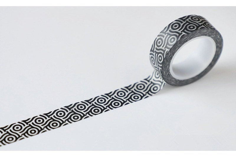 Retro Black Washi Tape 15mm x 10M Roll A12012