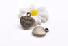 30 pcs Antique Bronze Small Thank You Heart Charms 11x12mm A8288