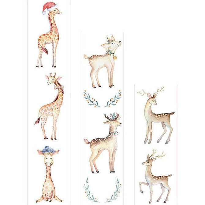 Cute Nordic Deer Paper Tape Merry Christmas Happy Holiday Planner Washi Tape 30mm x 5M A12198