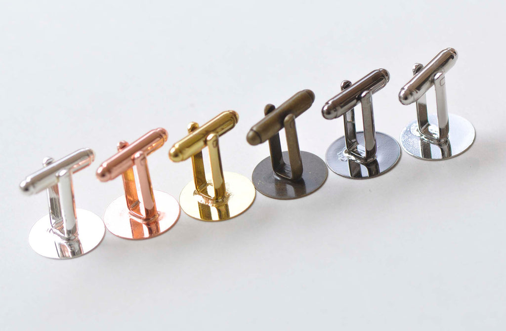 10 pcs (5 Pairs) Cuff Links Cufflinks Flat Pad Setting Match 6mm-20mm Cameo