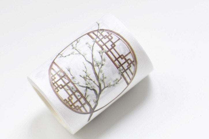Asian Culture Vintage Window Washi Tape/ Wide Japanese Masking Tape 50mm x 3M Roll A10547