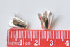 Shiny Silver Four Petal Flower Cone Bead Caps 10x12mm