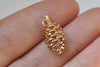 4 pcs Champagne Gold Plated Brass Acorns Pinecone Pendants Charms 8x10x19mm A5263