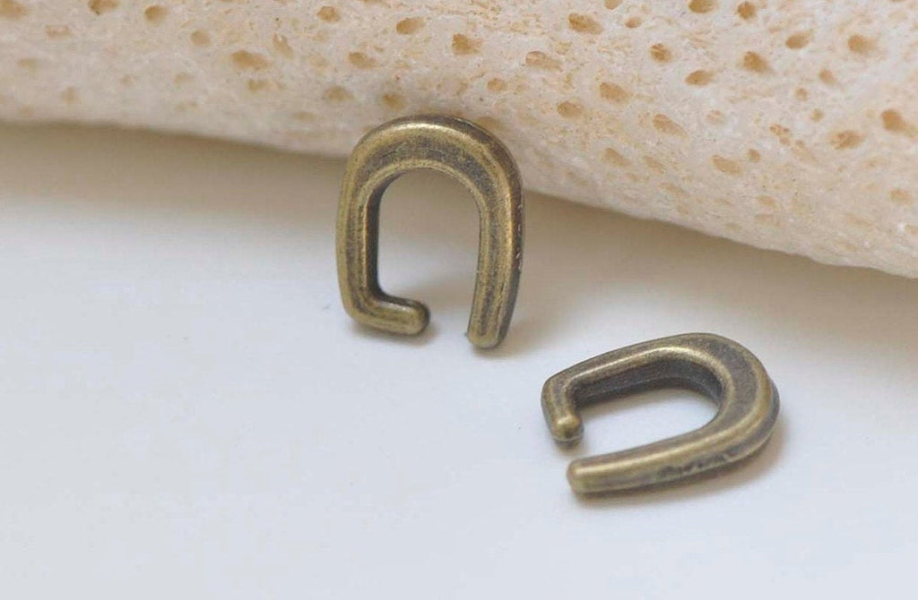50 pcs Antique Bronze Snap On Bail Charms 7x8mm A2803