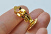 24K Gold Perforated Sieve Bezel Cup Ear Clips Findings Match 16mm Cabochon Set of 10 A5999