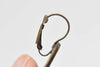 10 pcs Antique Bronze Base Bezel Setting French Earwire Findings