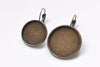 10 pcs Antique Bronze Base Bezel Setting French Earwire Findings
