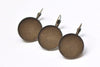 Round Cabochon Earring Settings French Earwire Bezel Sawtooth Edge Set of 10