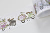Motorcycle With Flower Washi Tape 30mm wide x 5M long (approx. 1.2 inch wide x 5.5 yards long) A12239
