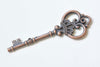 Crown Key Pendants Charms 32x83mm Set of 5 Antique Bronze/Silver/Gold/Copper