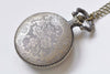 1 PC Antique Bronze Faceted Glass Cover Map Pocket Watch A894