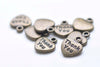 30 pcs Antique Bronze Small Thank You Heart Charms 11x12mm A8288
