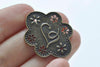 Antique Bronze Rhombus Letter J/L Connector Charms 23x30mm Set of 10 A7424