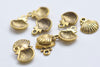 Antique Gold Scallop Sea Shell Charms 11x14mm Set of 20 A1960