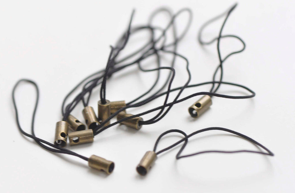Simple Black Strap Lariat Lanyard Cell Phone Strap Accessory Set of 50 pcs A5202