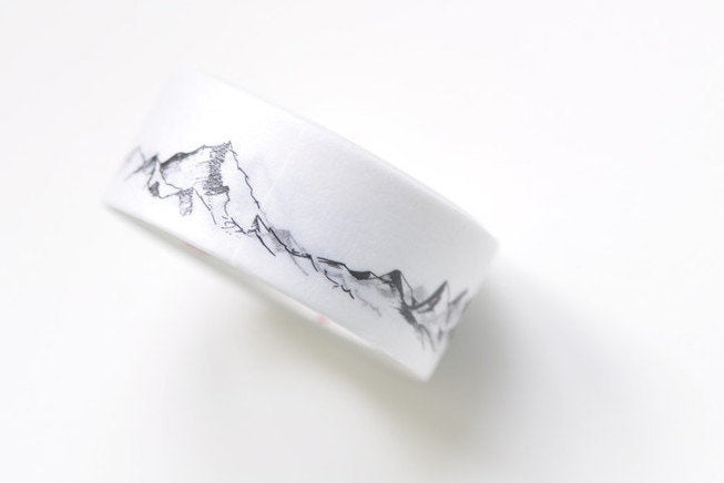 Mountains Washi Tape/ Watercolor Planner Tape/ Japanese Masking Tape 15mm x 3 Meters Roll A12035
