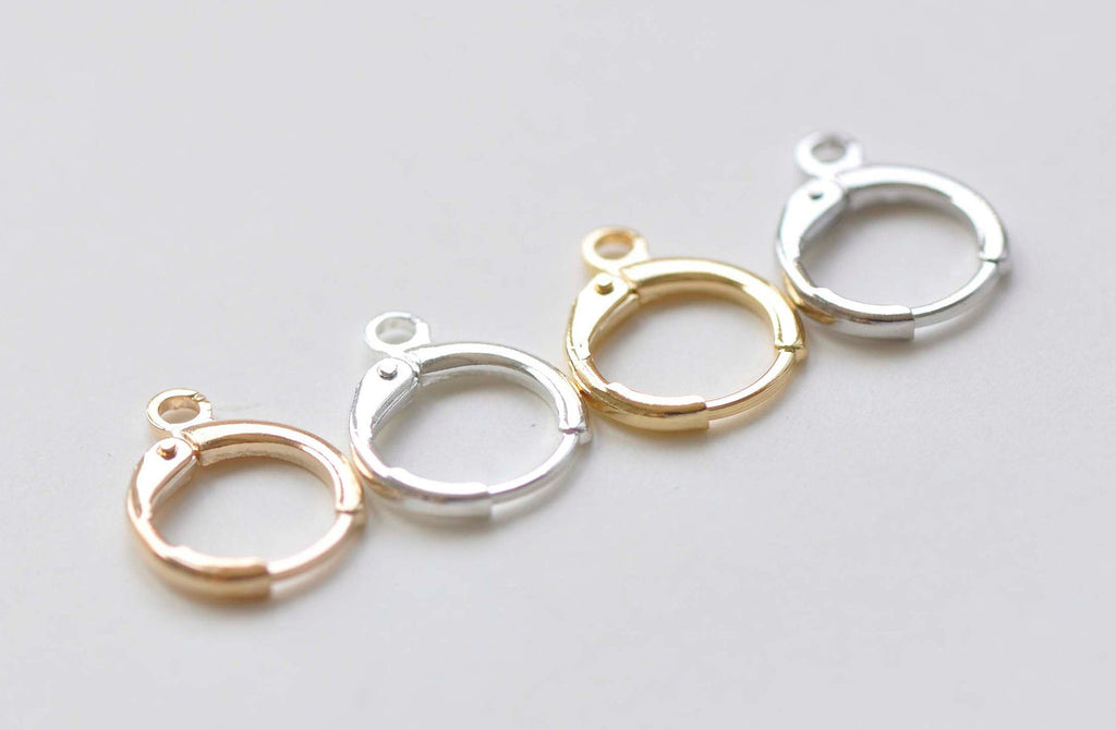10 pcs Silver/Light Gold/Platinum/24K Gold Earring Hoop Ear Findings