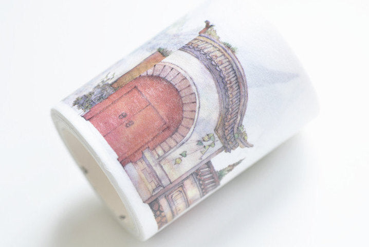 Asian Culture Vintage House Washi Tape/ Wide Japanese Masking Tape 50mm x 3M Roll A10595