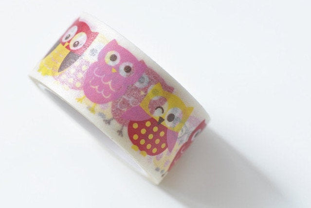 Lovely Owl Design Washi Tape 20mm x 5M Roll A12230
