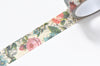 Retro Birds Flowers Washi Tape 15mm x 5 Meters Roll A13328