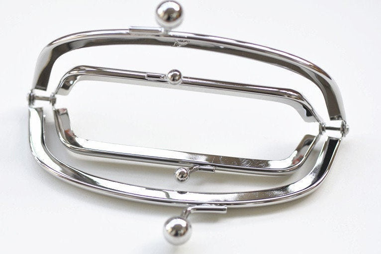 13cm (5") Silver Purse Frame Glue-in Style Bag Hanger Double Purse Frame
