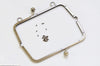 8" Purse Frame Brushed Brass Bag Hanger With Two Loops 21cm x 9cm