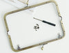 20cm ( 8") Brushed Brass Purse Frame Clutch Bag Making
