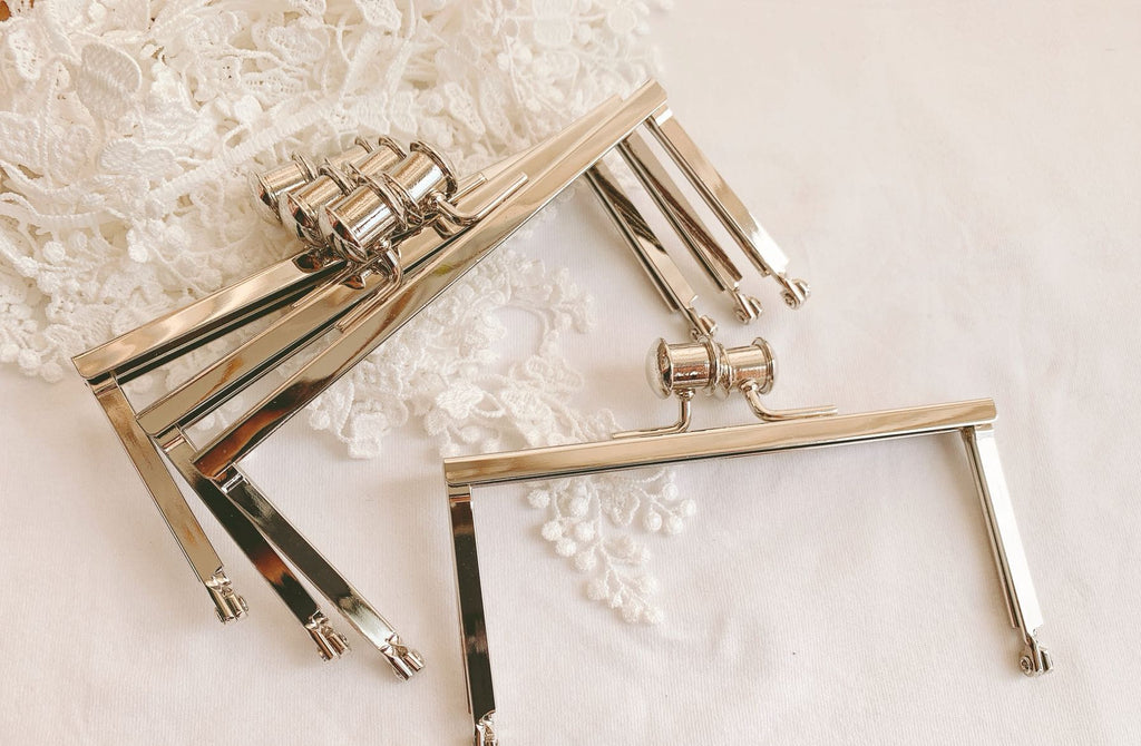 5" Silver Purse Frame / Handle Purse Frame Wedding Bag 12 x 6cm (5"x 2 1/2")