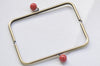 22cm (8") Retro Bronze Purse Frame With Large Red Kisslock Glue-In Style Closure Frame 22x9cm