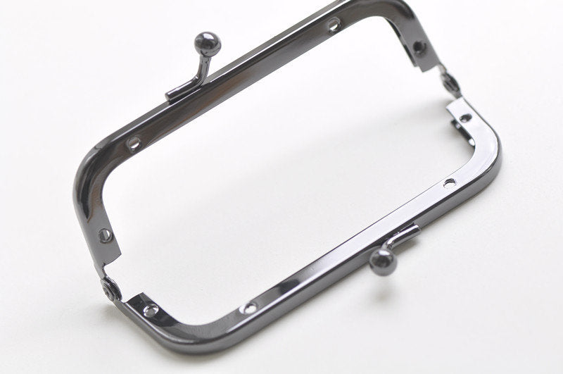 4" Gunmental Purse Frame / Handle Purse Frame With Screws 9.5 x 3.5cm (4" x 1 1/3")