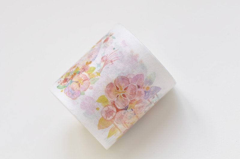 Flower Wide Adhesive Planner Washi Tape 40mm Wide x 5M Roll A12404