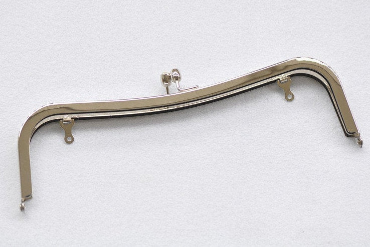 9" ( 23.5cm) Elegant Silver Metal Purse Frame Vintage Clutch Bag Making Supplier 23.5cm x 7cm ( 9"x 2 3/4")