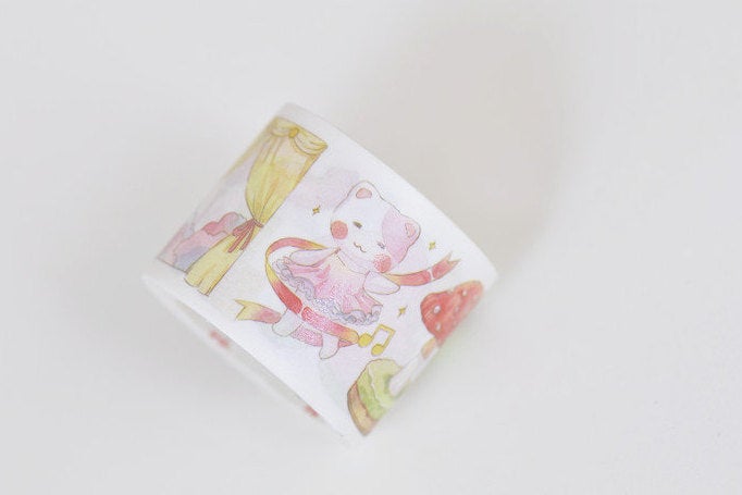 Lovely Cat Pink Washi Tape 30mm Wide x 3 Meters Long A12248