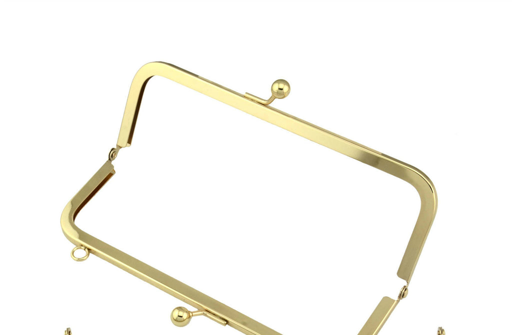 Light Gold Purse Frame Clutch Bag Purse Making Supplier With Screws 19cm x 6.5cm ( 7" x 2")