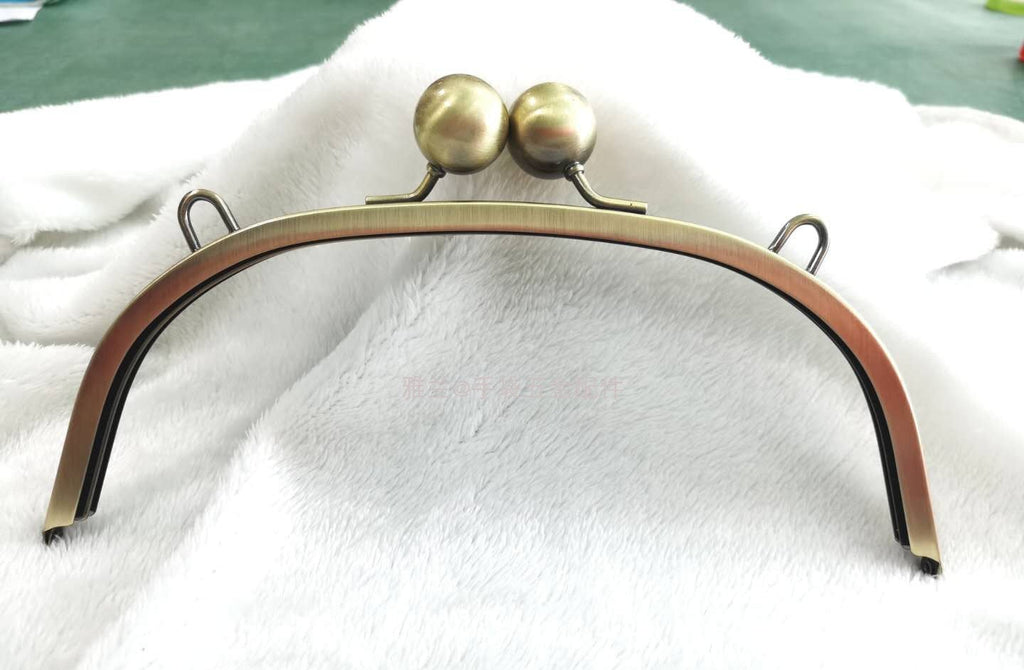 25cm ( 10") Antique Bronze Metal Purse Frame Large Handle Bag Purse Frame Glue-In 25x10cm