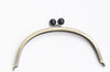 21.5cm( 8 1/2") Brushed Brass Purse Frame With Black Candy Head Bag Hanger High Quality