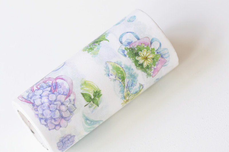 Retro Wide Washi Tape Flower Lined Washi Tape 80mm x 3M A13147