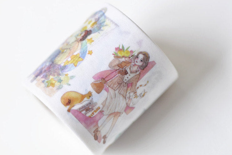 Cute Girls Washi Masking Tape Lined Paper Tape 40mm x 3M A12801