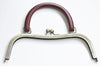 27cm ( 10") Antique Bronze Large Sewing Purse Frame With Natural Wood Handle