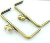 22cm (8") Purse Frame With Large Kisslock Glue-In Style Closure Frame Bronze Silver And Gunmetal Black 3 Colors 22cm x 9cm