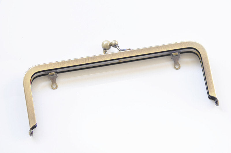 20cm ( 8") Brushed Brass Purse Frame Clutch Bag Making