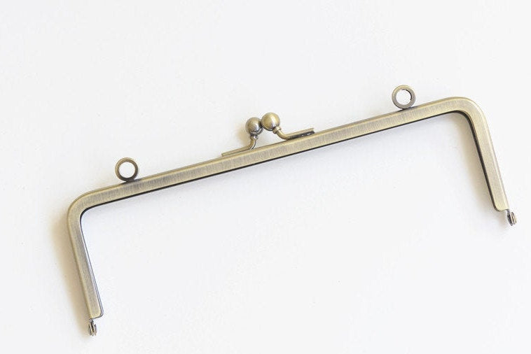 18cm Bronze Purse Frame Rectangular Purse Frame With 2 Loops 18cm x 6cm ( 7"x 2 1/2" )