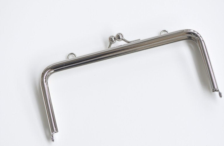 18.5cm Silver Tube Purse Frame Clutch Bag Purse Frame Glue-In Style 18.5cm x 8cm