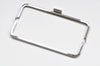 22cm (8") Silver Purse Frame With Large Kisslock Glue-In Style Closure Frame