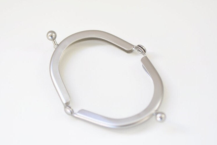 5.5cm Matte Silver Purse Frame Half-Round Mini Coin Purse Frame 5.5cm x 3.5cm