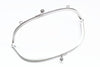 8" (21cm) Retro Half-Round Silver Purse Frame With Two Loops 21cm x 7.8cm