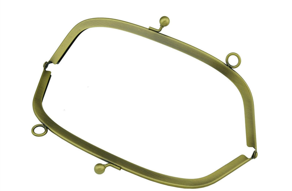 Brushed Bronze Purse Frame Glue-In Clutch Bag Making Supplier 23x8cm