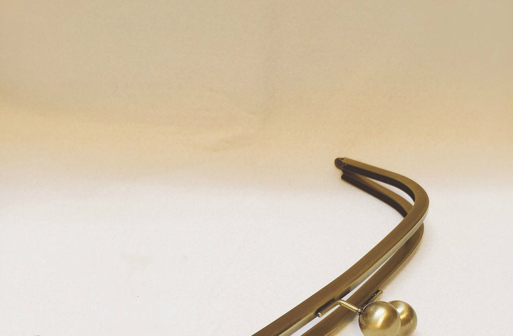 25cm ( 10") Retro Bronze Metal Purse Frame Large Kiss-Lock 25cm x 10cm